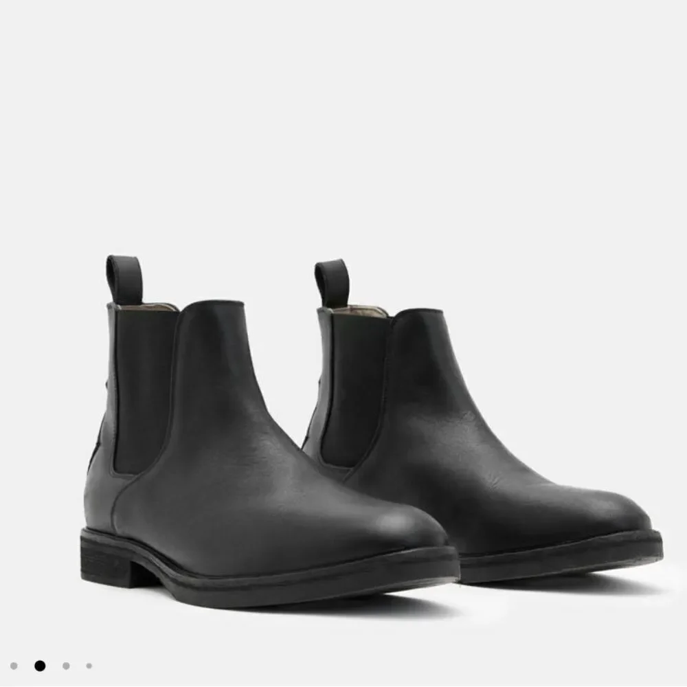 All Saints Creed Leather Chelsea Boots Black Leather EU 44 US 11